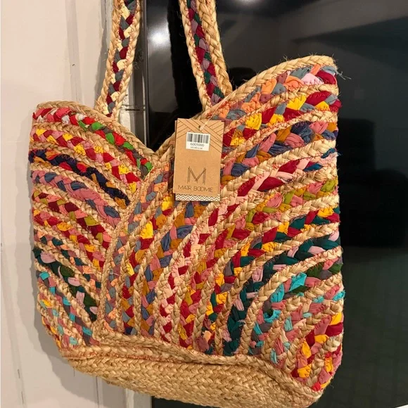 Multicolor Woven Tote Bag - Picture 1 of 9
